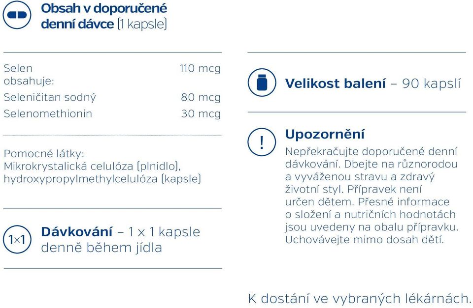 Velikost balení 90 kapslí Upozornění Nepřekračujte doporučené denní dávkování. Dbejte na různorodou a vyváženou stravu a zdravý životní styl.