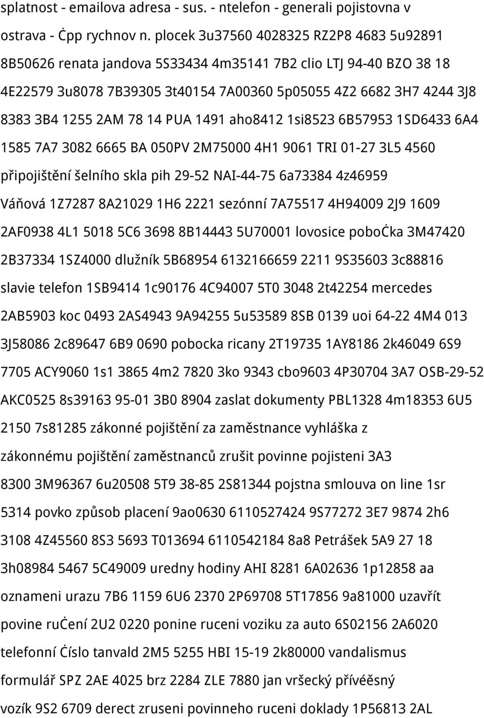 14 PUA 1491 aho8412 1si8523 6B57953 1SD6433 6A4 1585 7A7 3082 6665 BA 050PV 2M75000 4H1 9061 TRI 01-27 3L5 4560 připojištění šelního skla pih 29-52 NAI-44-75 6a73384 4z46959 Váňová 1Z7287 8A21029 1H6