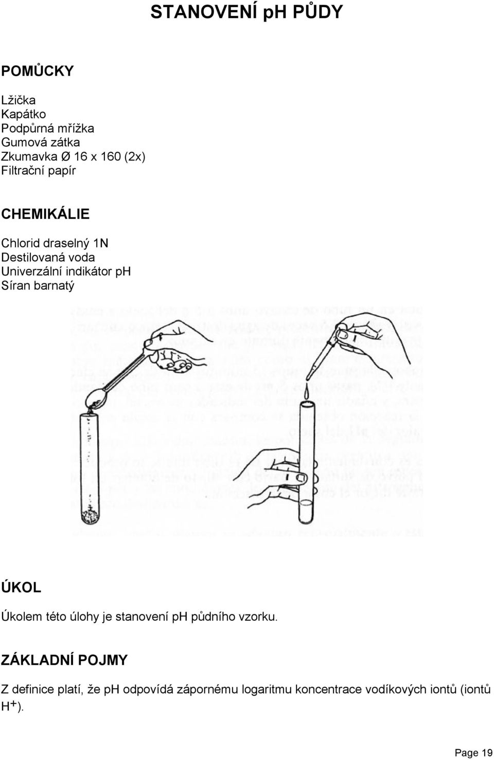 ph Síran barnatý ÚKOL Úkolem této úlohy je stanovení ph půdního vzorku.