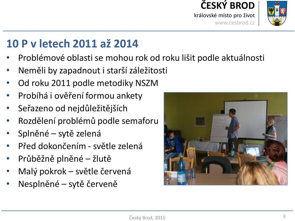 ověření formou ankety Seřazeno od nejdůležitějších Rozdělení problémů podle semaforu Splněné sytě