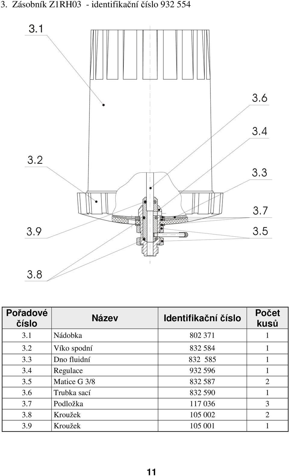 2 Víko spodní 832 584 1 3.3 Dno fluidní 832 585 1 3.4 Regulace 932 596 1 3.