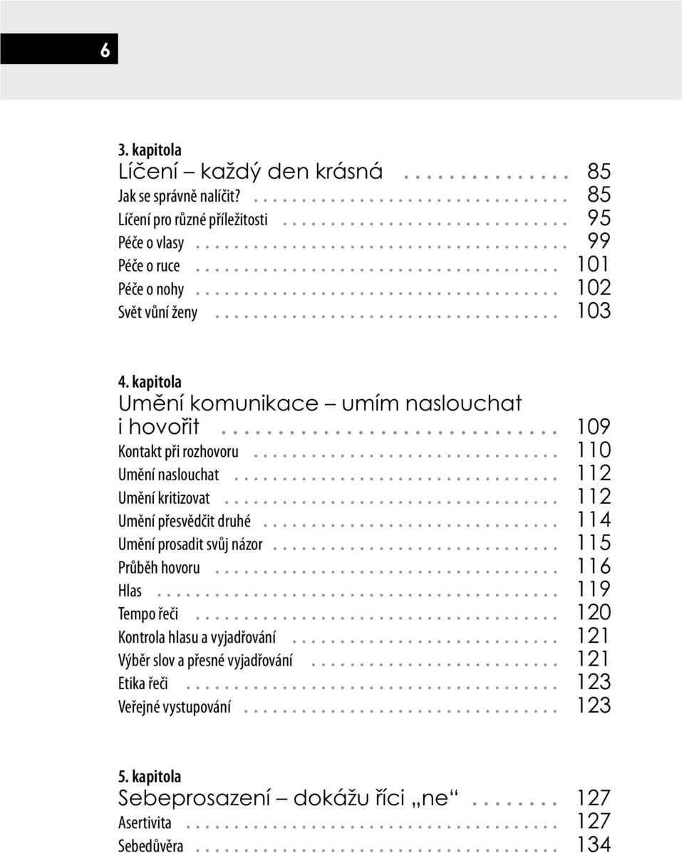 .. 112 Umění přesvědčit druhé... 114 Umění prosadit svůj názor... 115 Průběh hovoru... 116 Hlas... 119 Tempo řeči... 120 Kontrola hlasu a vyjadřování.