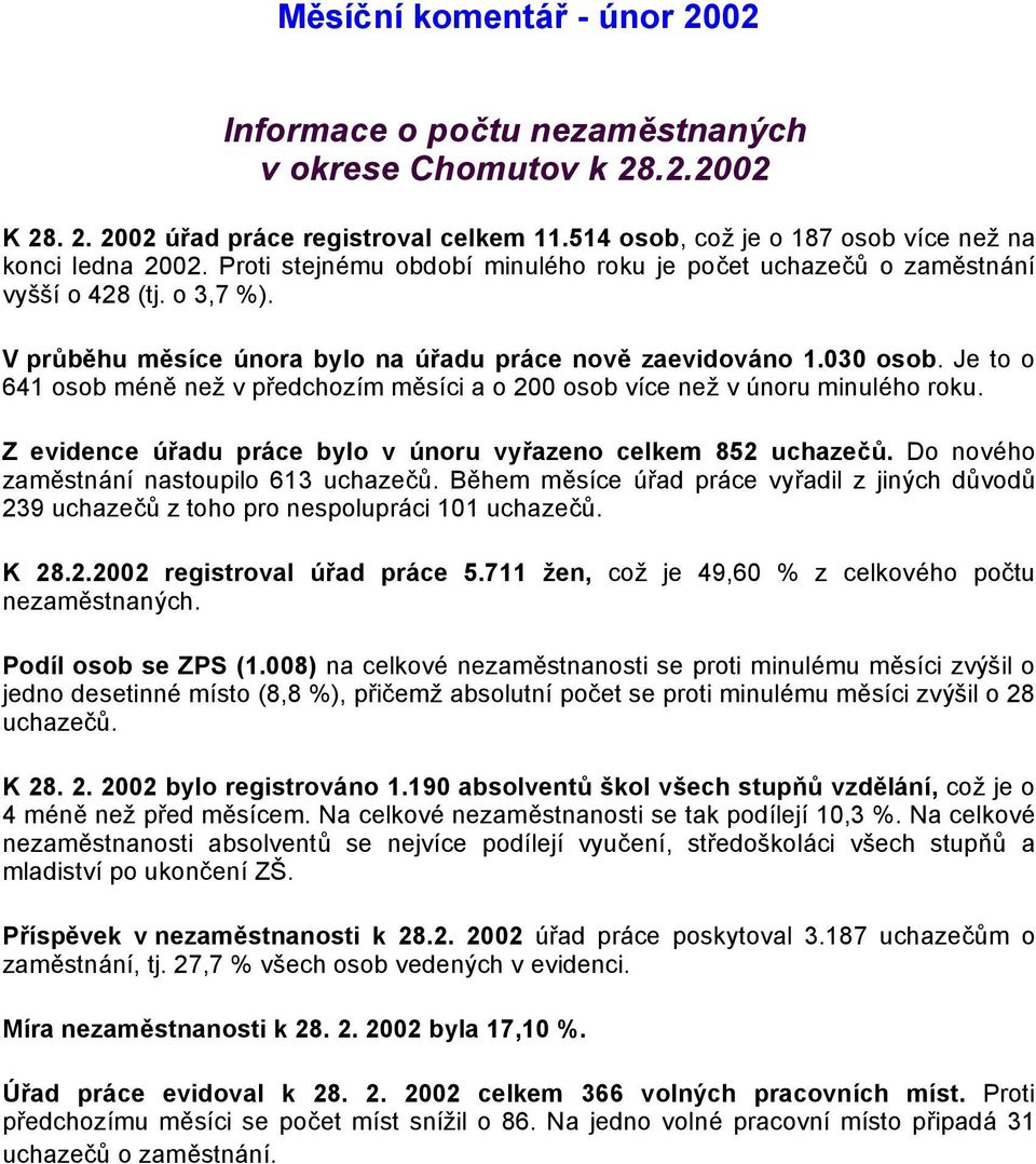 Je to o 641 osob méně než v předchozím měsíci a o 200 osob více než v únoru minulého roku.