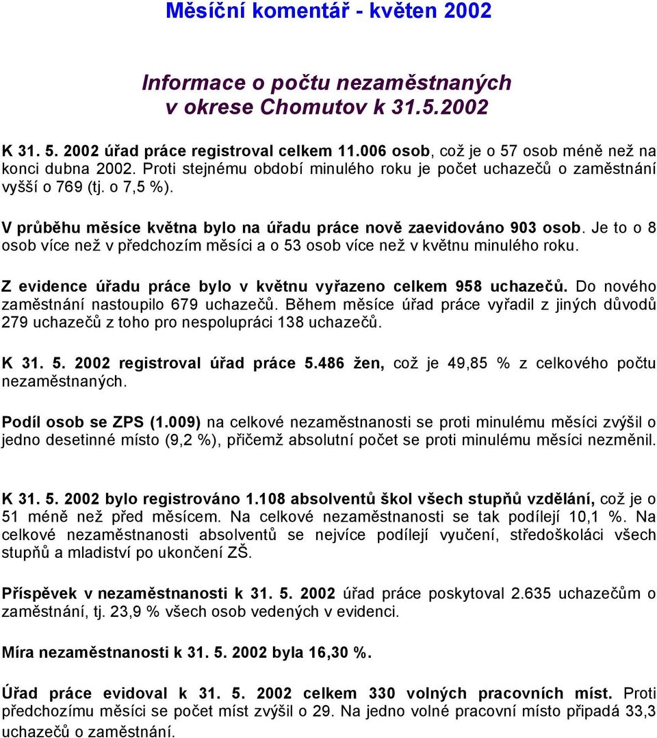 Je to o 8 osob více než v předchozím měsíci a o 53 osob více než v květnu minulého roku.