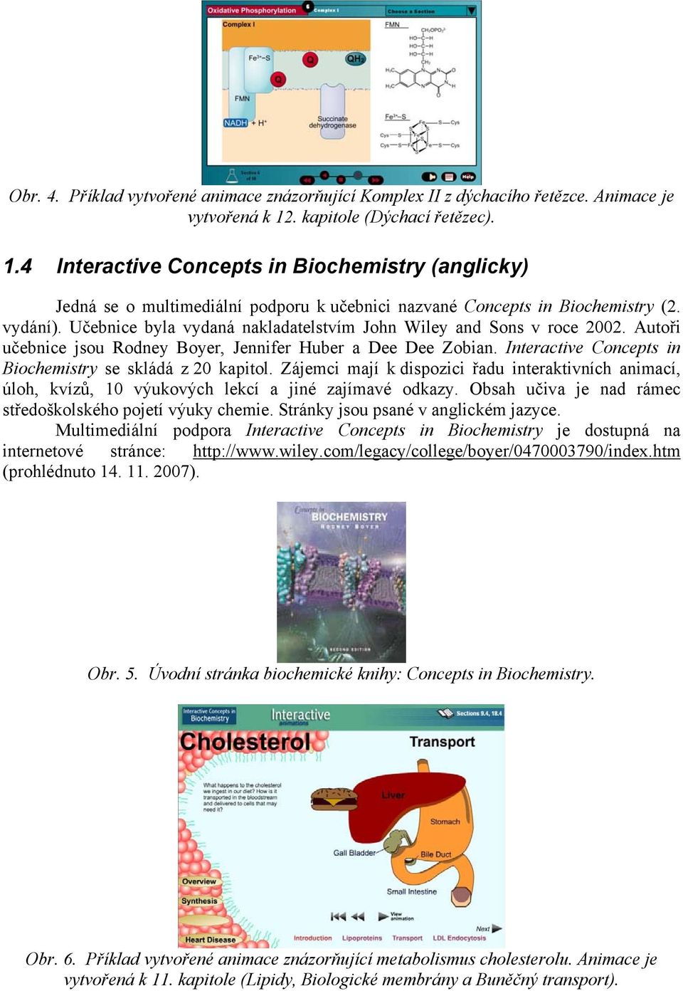 Učebnice byla vydaná nakladatelstvím John Wiley and Sons v roce 2002. Autoři učebnice jsou Rodney Boyer, Jennifer Huber a Dee Dee Zobian. Interactive Concepts in Biochemistry se skládá z 20 kapitol.