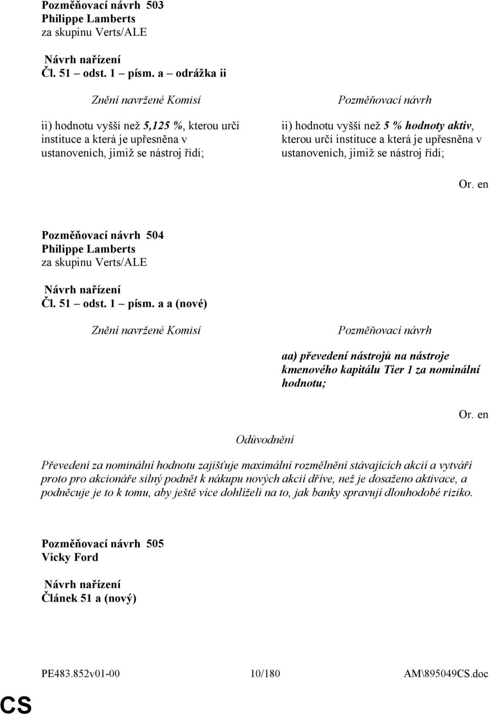 upřesněna v ustanoveních, jimiž se nástroj řídí; 504 Philippe Lamberts za skupinu Verts/ALE Čl. 51 odst. 1 písm.