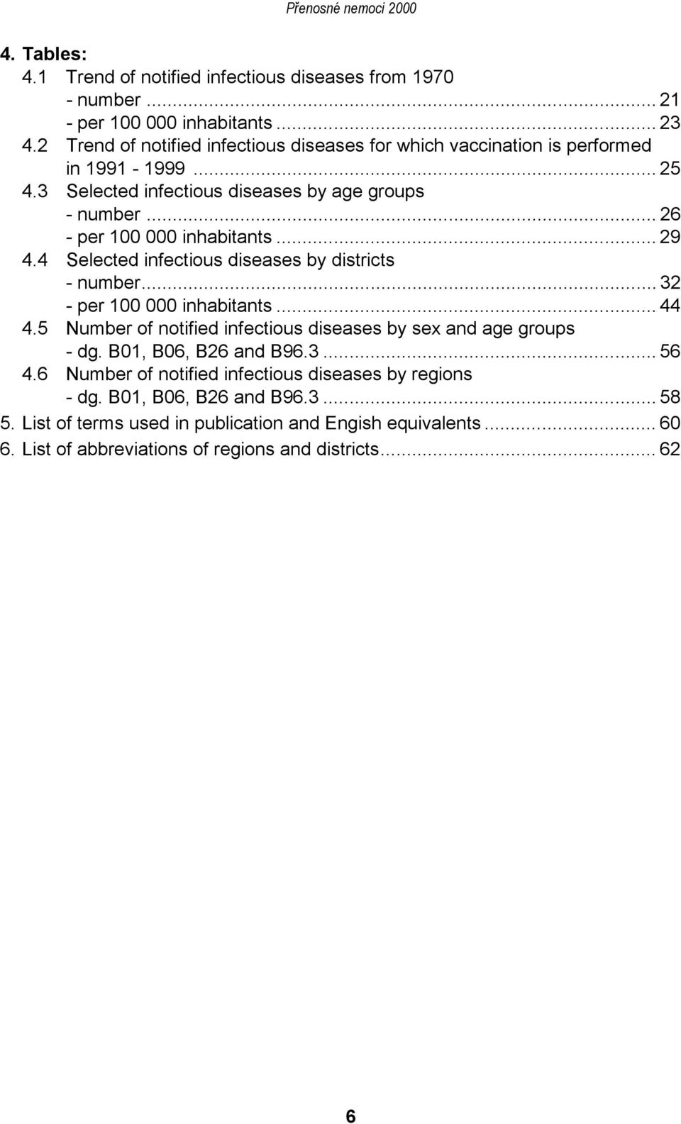 .. 26 - per 100 000 inhabitants... 29 4.4 Selected infectious diseases by districts - number... 32 - per 100 000 inhabitants... 44 4.