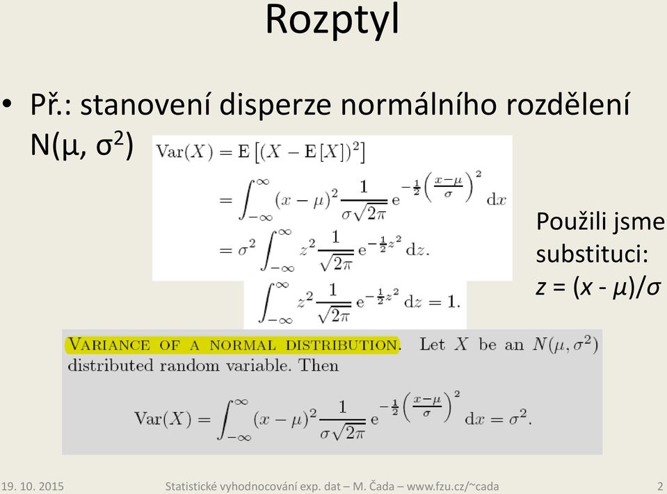 normálního rozdělení N(µ,