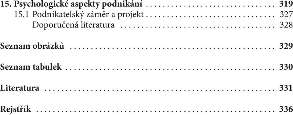 ... 327 Doporučená literatura.