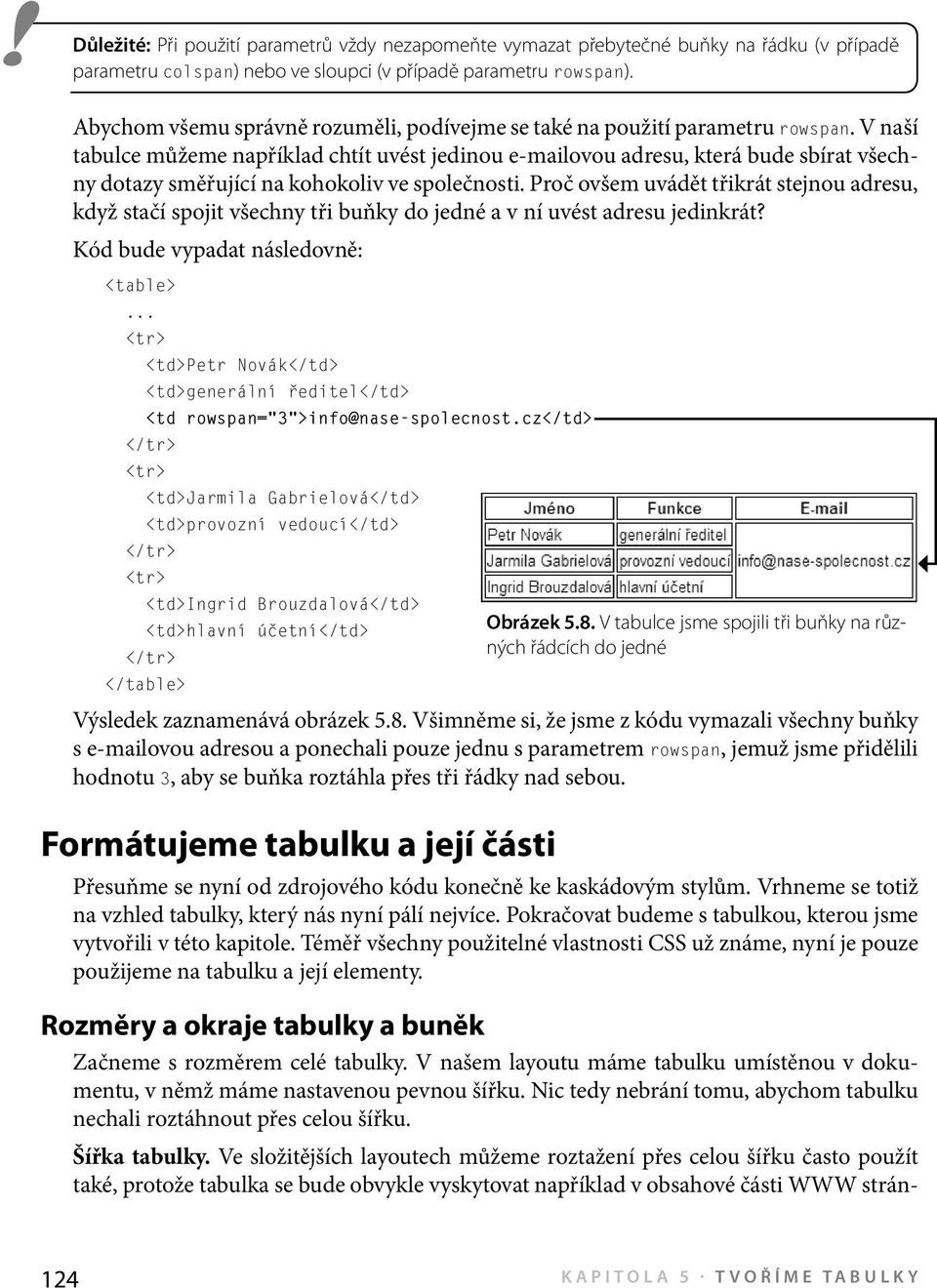 V naší tabulce můžeme například chtít uvést jedinou e-mailovou adresu, která bude sbírat všechny dotazy směřující na kohokoliv ve společnosti.