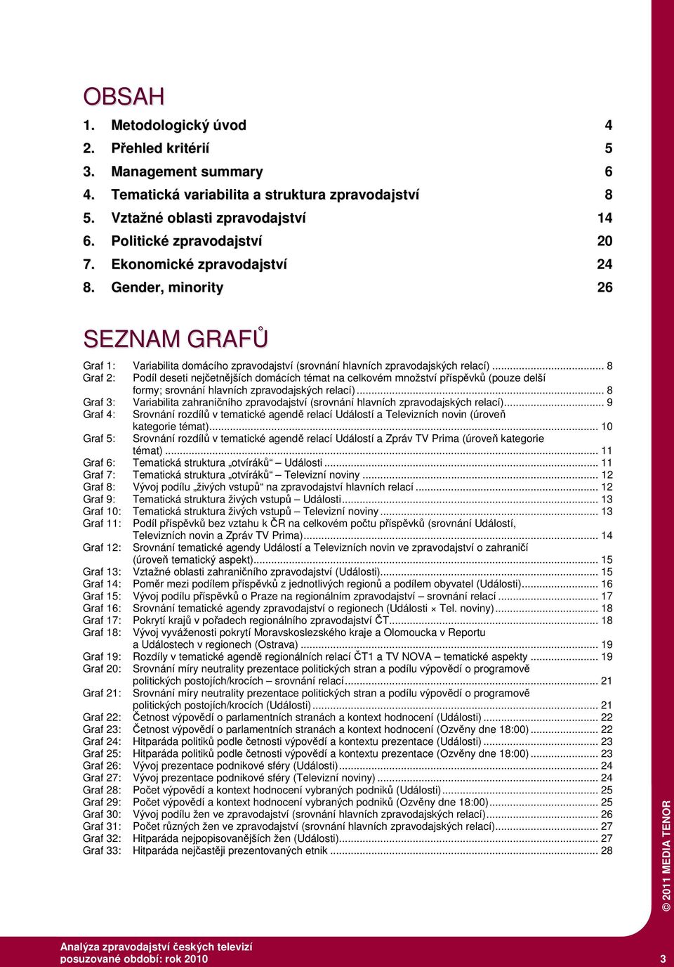 .. 8 Graf 2: Podíl deseti nejčetnějších domácích témat na celkovém množství příspěvků (pouze delší formy; srovnání hlavních zpravodajských relací).