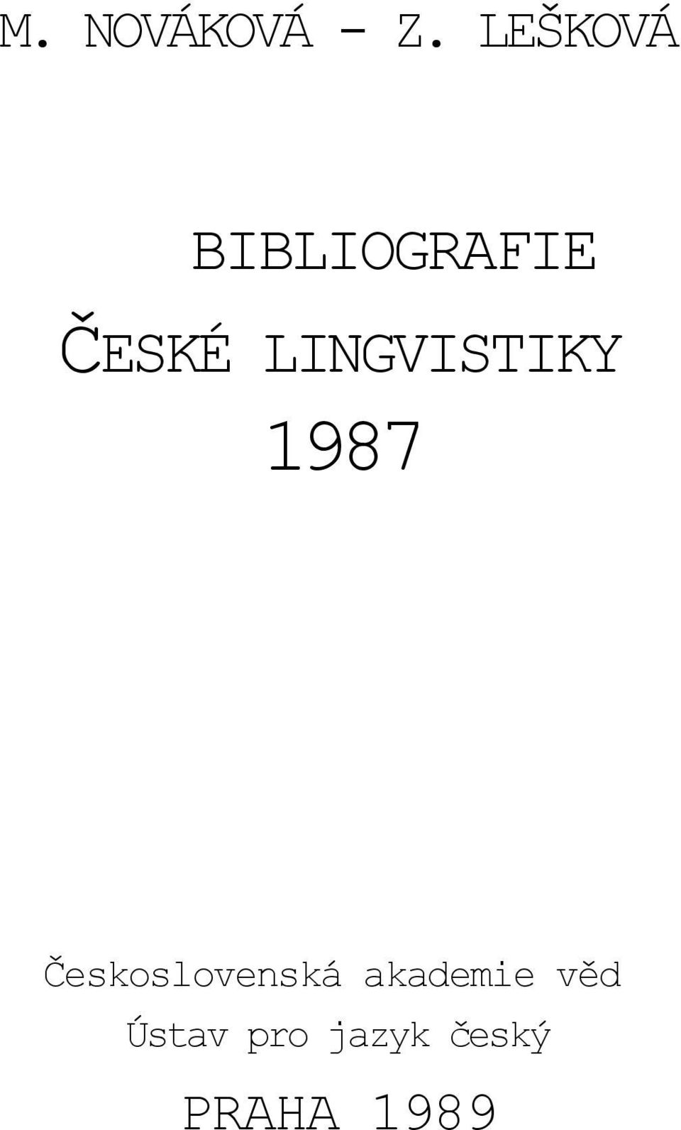 LINGVISTIKY 1987