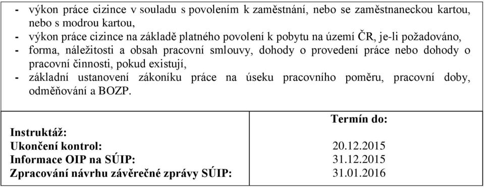 nebo dohody o pracovní činnosti, pokud existují, - základní ustanovení zákoníku práce na úseku pracovního poměru, pracovní doby, odměňování