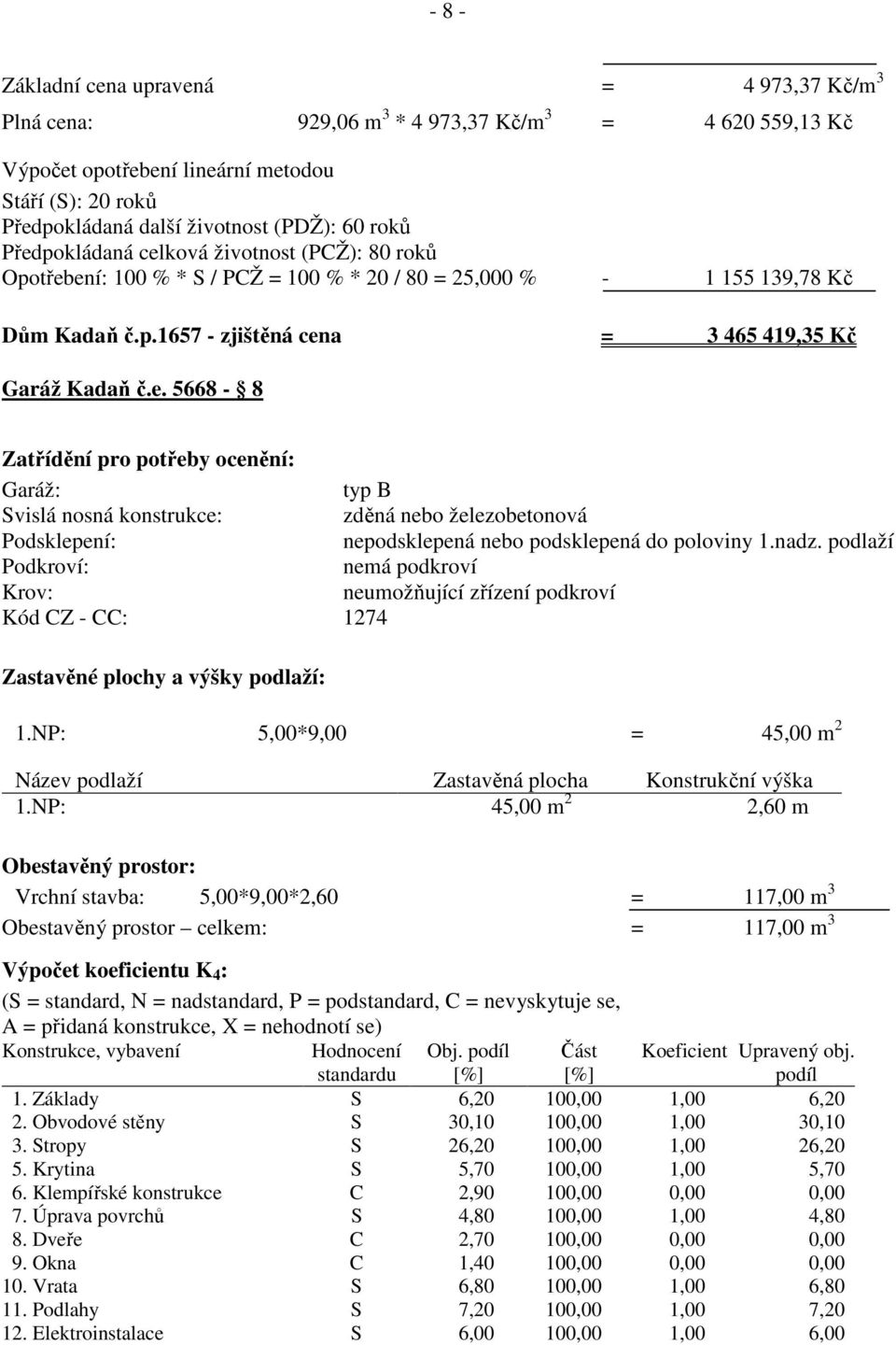 nadz. podlaží Podkroví: nemá podkroví Krov: neumožňující zřízení podkroví Kód CZ - CC: 1274 Zastavěné plochy a výšky podlaží: 1.