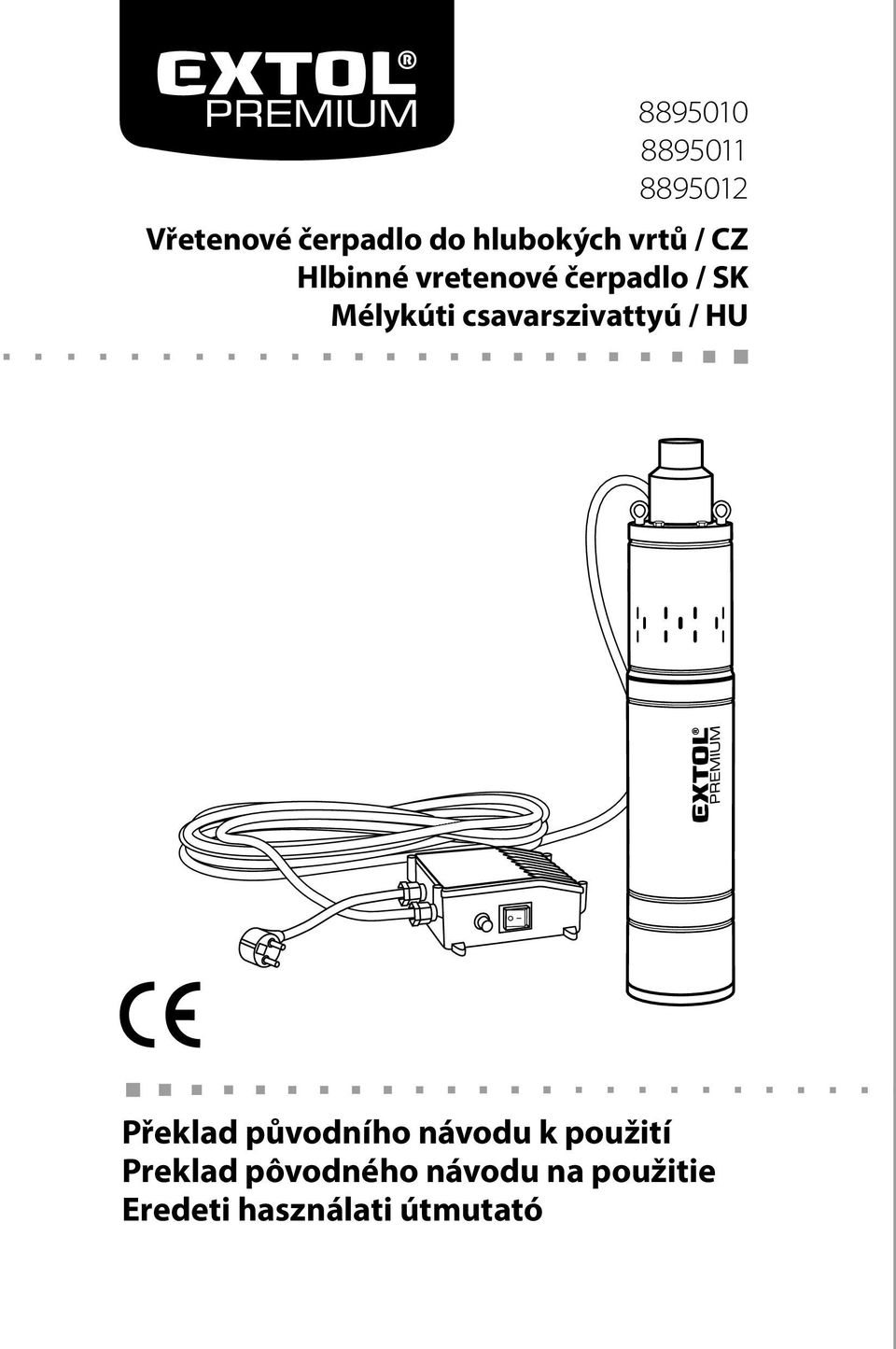 csavarszivattyú / Překlad původního návodu k použití