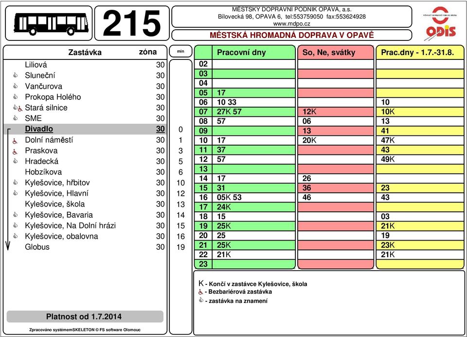 98, OPAVA 6, tel:55759 fax:55698 7K 57 57 7 57 K 5