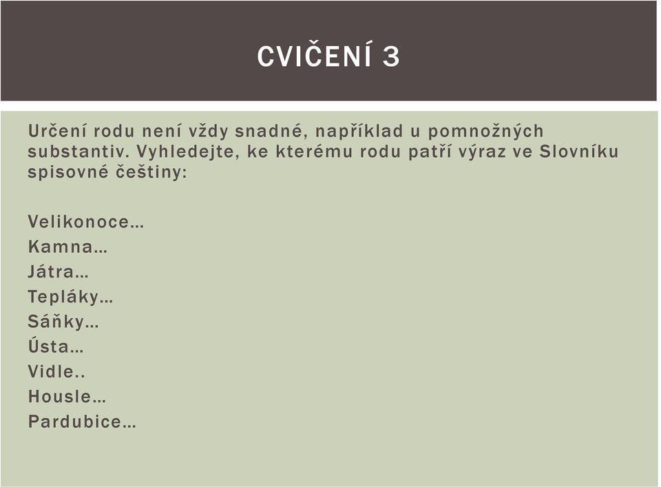 Vyhledejte, ke kterému rodu patří výraz ve Slovníku