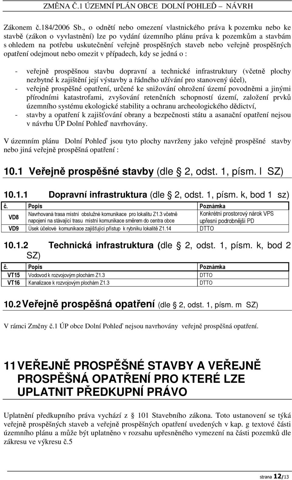 staveb nebo veřejně prospěšných opatření odejmout nebo omezit v případech, kdy se jedná o : - veřejně prospěšnou stavbu dopravní a technické infrastruktury (včetně plochy nezbytné k zajištění její