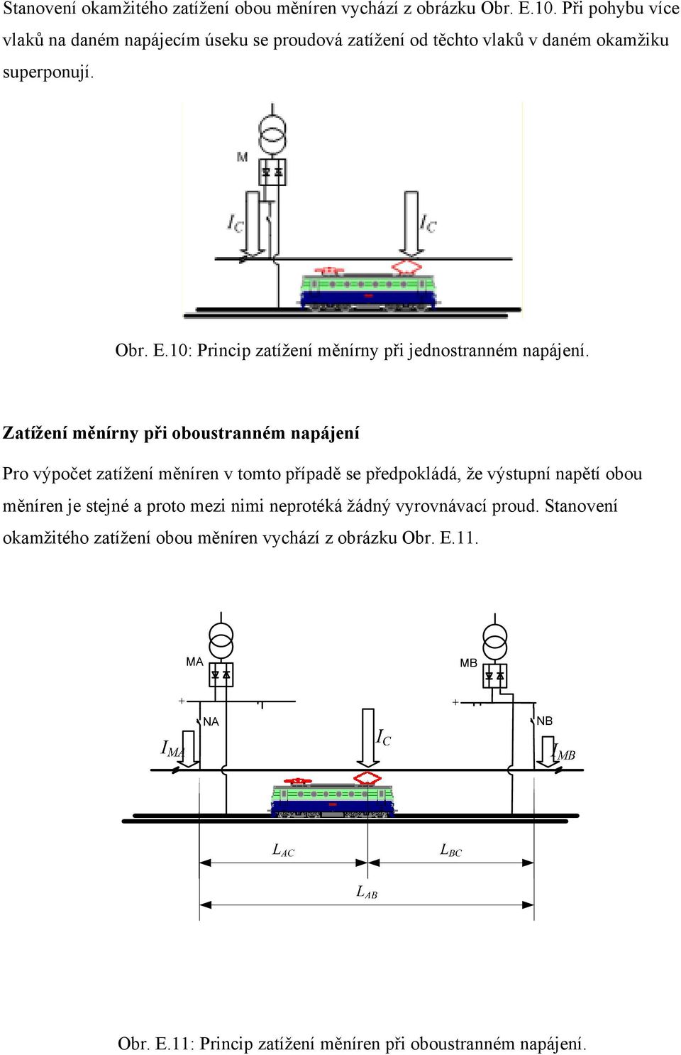 0: rincip zatížení měnírny při jednostranném napájení.