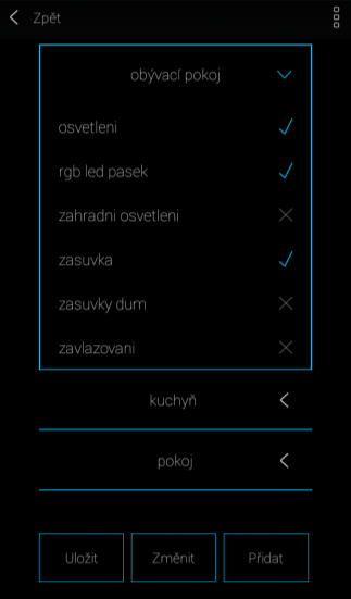 5.2.3 Nastavení pro elan-rf-003 a elan-rf-wi-003 (dále jen elan-rf ). Slouží pro přidání, odebrání nebo editaci místností. Místnosti se vytváří pro lepší přehlednost.