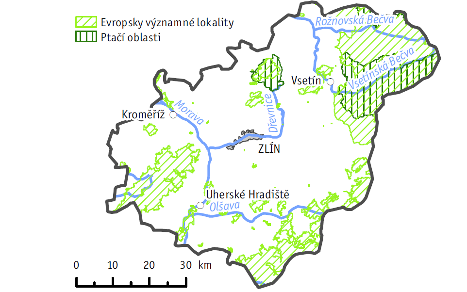 Zvláště chráněná území, 2014 Zdroj: AOPK ČR Příroda 2 velkoplošná zvláště chráněná území 187 maloplošných zvláště chráněných území (2 214 ha) Realizace programu na záchranu ohrožené užovky stromové