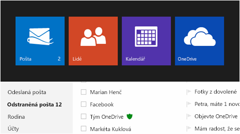 8.2.1 Vytvoření nového účtu Microsoft a přihlášení na Outlook.com 1. Přejděte na webovou stránku Outlook.com. 2. Klepněte nebo klikněte na Zaregistrovat se teď a postupujte podle pokynů na obrazovce.
