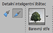 b) Detailní inteligentní štětec vybereš stopu, které můžeš změnit barvu i strukturu 10.