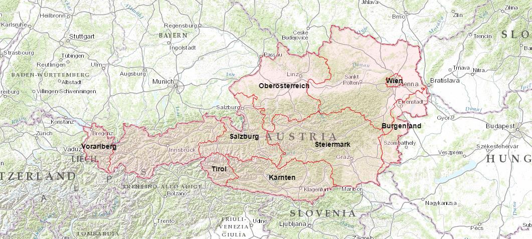 Počtem obyvatel je největší spolkovou zemí Vídeň a rozlohou jsou to Dolní Rakousy. Rozdělení Rakouska do spolkových zemí zobrazuje následující mapa.