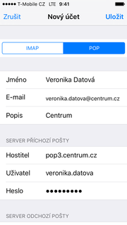 centrum.cz Mail. Vybereme možnost Jiný. 3. Vyplníte svůj e-mail, heslo a ťuknete na Dále.