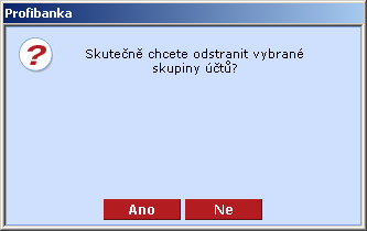 Popis okna: Zaškrtávací pole Slouží pro výběr účtů, které budou patřit do skupiny. Uložit Vytvoří novou skupinu účtů. Skupina účtů musí obsahovat alespoň jeden účet.