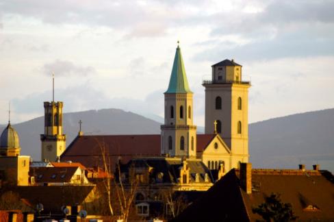 Aussichtsturm der Johanniskirche Zittau/ Vyhlídková věž chrámu sv.