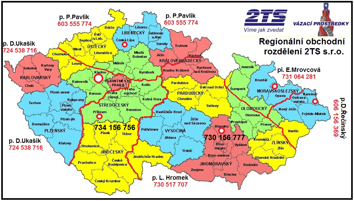 - ČECHY - CENTRÁLA - SKLAD Kontakty Huťská 3322 PSČ: 272 01, Kladno Tel.: +420 312 642 090 +420 312 642 092 e-mail: 2ts@2ts.cz Vedení firmy: Roman Dlouhý - jednatel dlouhy@2ts.