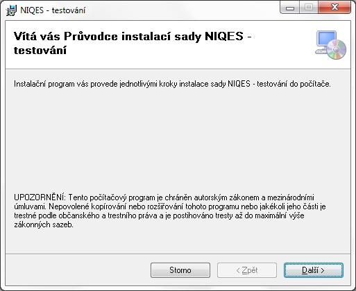 2.2.2 Instalace Klienta Po spuštění instalačního souboru je zobrazena uvítací obrazovka instalace, na