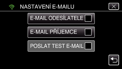 Použití Wi-Fi Nastavení e-mailové adresy odesílatele ke kameře Nastavuje adresu, která bude na kameře použita pro odesílání e-mailů POZNÁMKA : 0 Pokud použijete e-mailovou adresu odesílatele od