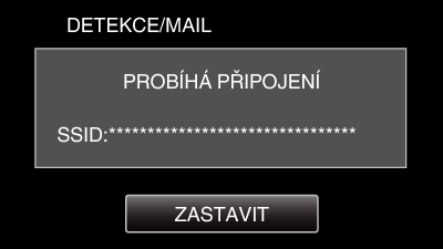 Použití Wi-Fi Odeslání statického snímku e-mailem při detekci obličeje nebo pohybu (DETEKCE/ MAIL) Pokud kamera detekuje obličej nebo pohyb, pořídí automaticky statický snímek a odešle ho e-mailem