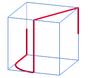 Řešení: Řešení úlohy je jednoznačné a je zobrazeno na obr. 5. Obr. 5: Skleněná krychle ve VRP s přilepenou červenou stuhou Úloha 2.1.