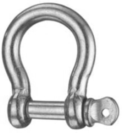 Třmen typu "D" Shackle dee type materiál: ocel S235JR, pevn.tř.4.6, Re 235MPa material: forged steel St37-2 Kód d₁ d4 d₃ b₁ h nosnost kg/100ks ks ks Art. No.