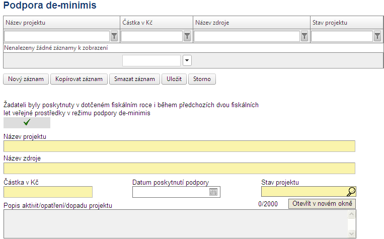 ~ 61 ~ V poli Popis aktivit/opatření/dopadu projektu (nepovinné) žadatel uvede informace o daném projektu a způsobu použití poskytnutých prostředků.