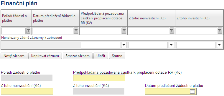 ~ 80 ~ Pole Žadatel celkem (prostředky v uvedené měně, které žadatel investuje do realizace projektu celkem) je generováno automaticky. Po zadání všech údajů je nutné Uložit celou záložku. 7.20.