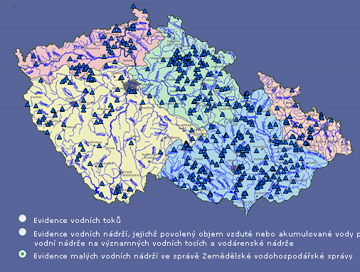 Nádrţe v ČR -malé Např. v povodí Moravy a Dyje cca 200 nádrţí http://www.zvhs.