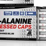 VOLNÉ NEW 1150 mg BETA-ALANIN L-HISTIDIN VITAMIN B6 VITAMIN B5 500 mg V KAPSLI AMINOKYSELINY BETA-ALANINE COMPRESSED CAPS Beta-alanin je neesenciální nebílkovinnou aminokyselinou.