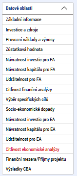 4.9 Citlivostní analýza v rámci ekonomické analýzy Je zpracována na obdobném principu jako citlivostní analýza v rámci finanční analýzy dle popisu v kapitole 4.