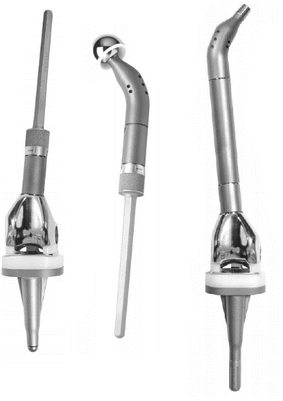 Tyto implantáty mohou být cementované i necementované. [102] Zimmer Biomet Obr. 7.20 Varianty implantátů MEGASYSTEM-C [102].