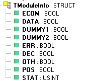 4.13 Funkce ModuleInfo Funkce ModuleInfo vrátí informace o aktuálním stavu jednoho I/O modulu.