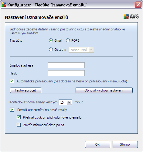 8.2. Nastavení AVG Security Toolbaru Veškeré nastavení parametrů AVG Security Toolbar probíhá na rozdíl od ostatních komponent AVG LinkScanner přímo z panelu AVG