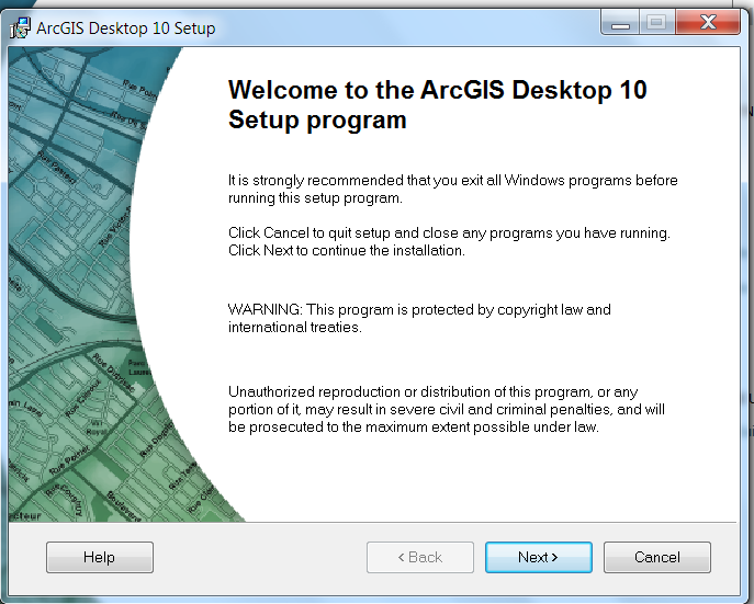 a) Pokud jste spustili ArcGIS for Desktop 10 Education Edition jako virtuální DVD, objevilo se před vámi toto okno: Klikněte na tlačítko Setup u položky ArcGIS for Desktop.