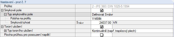 2 Vstupní data Pro stanovení polohy ztužení na profilu můžeme použít vlevo znázorněný seznam, který nám nabízí několik možností.