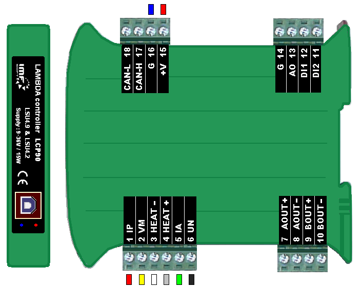 LAMBDA controller popis signálů OZNAČENÍ POPIS ROZSAH, AKTIVNÍ ÚROVEŇ +V Napájení 9 až 36V (12V/24V) G Zem napájení 0V AOUT+ Krokový motor Signal A+ Napájení 11V, µ-step 1/2, 1/8 nebo 1/32 AOUT-