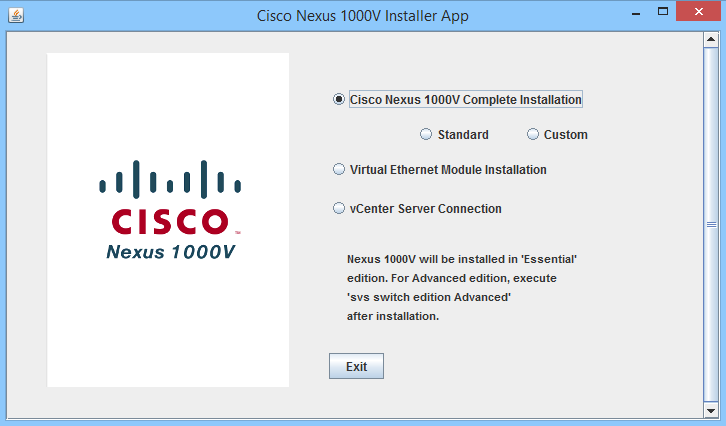 <XX> Port Group: Choose Existing zvolíme námi předem vytvořené VLANy Management VLAN: 100 Migrate Hosts to DVS: No Obrázek 10: Instalace Cisco Nexus 1000v Dále je třeba na jednotlivých ESXi hostech