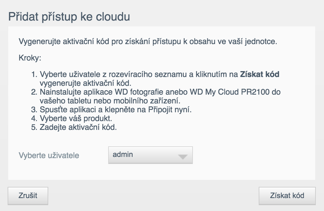 PŘEHLED ŘÍDICÍHO PANELU Zařízení v cloudu Panel Zařízení v cloudu zobrazuje počet cloudových a inteligentních zařízení aktuálně vzdáleně přistupujících k zařízení My Cloud. 1.